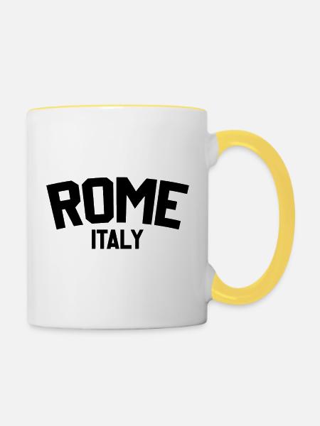 Rom Italien - Tasse zweifarbig - Weiß/Gelb