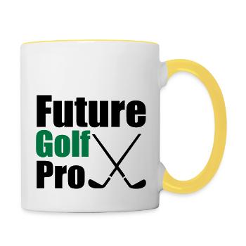 Golf - Tasse zweifarbig - Weiß/Gelb - Rechts