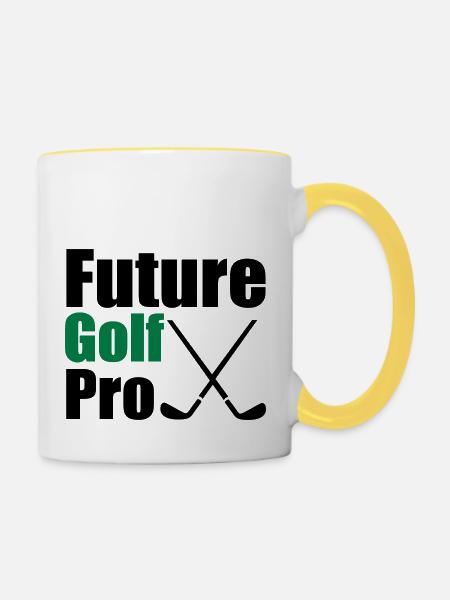 Golf - Tasse zweifarbig - Weiß/Gelb