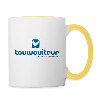 Touwouiteur - Tasse zweifarbig - Weiß/Gelb - Rechts