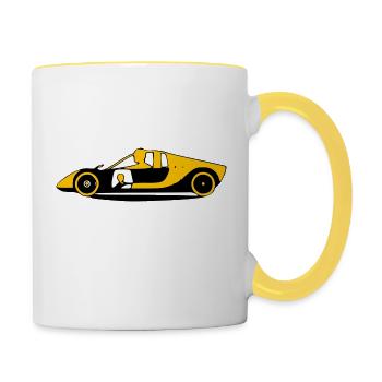 Sports car - Contrasting Mug - white/yellow - Right