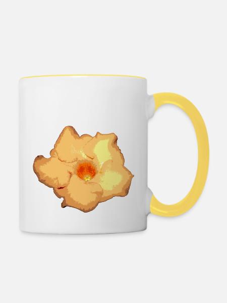 Gelbe Blume - Tasse zweifarbig - Weiß/Gelb