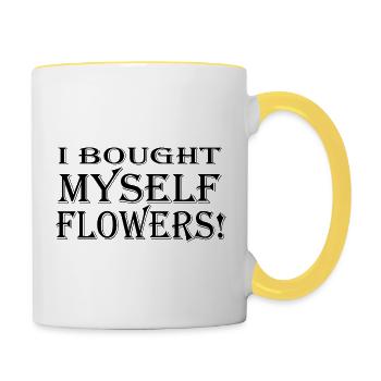 I Bought Myself Flowers - Tasse zweifarbig - Weiß/Gelb - Rechts