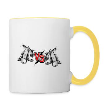 VS Wallis vache d'hérens, Kampfkuh - Tasse zweifarbig - Weiß/Gelb - Rechts
