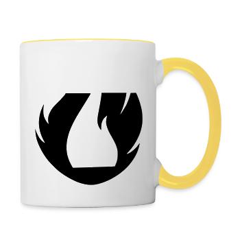 kissing flame flame frenzy - Contrasting Mug - white/yellow - Right