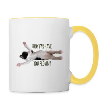 How far have you flown? - Contrasting Mug - white/yellow - Right