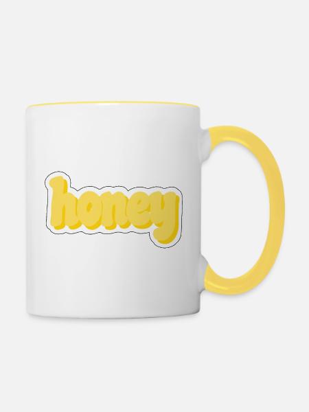 Honey - Tasse zweifarbig - Weiß/Gelb
