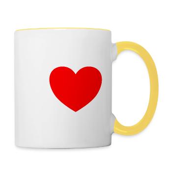 I LOVE Dahlem (Berlin) - Tasse zweifarbig - Weiß/Gelb - Rechts