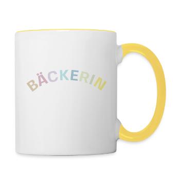 Bäckerin - Tasse zweifarbig - Weiß/Gelb - Rechts