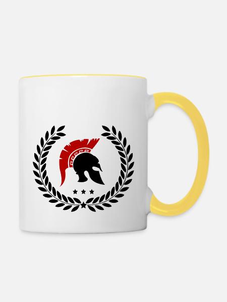 Spartaner - Tasse zweifarbig - Weiß/Gelb