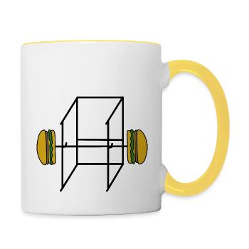Sport Gym Fitness Hamburger - Mug contrasté - blanc/jaune - Droite