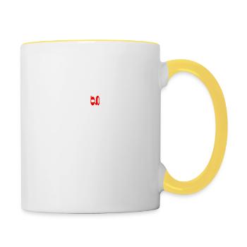 Imagine, white and red design - Contrasting Mug - white/yellow - Right