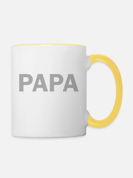 PAPA - Tasse zweifarbig - Weiß/Gelb