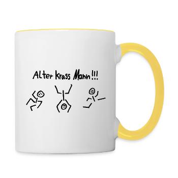 Alter Krassmann - Tasse zweifarbig - Weiß/Gelb - Rechts