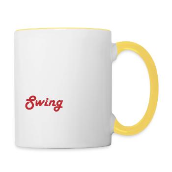 Dancing Dance Music - Tasse zweifarbig - Weiß/Gelb - Rechts