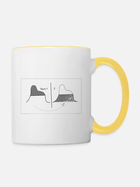 Flüssige Libido - Tasse zweifarbig - Weiß/Gelb