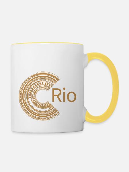 Für Rio - Tasse zweifarbig - Weiß/Gelb