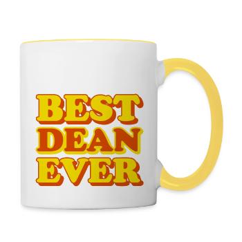 Dean Vorname Witziges Geschenk - Tasse zweifarbig - Weiß/Gelb - Rechts