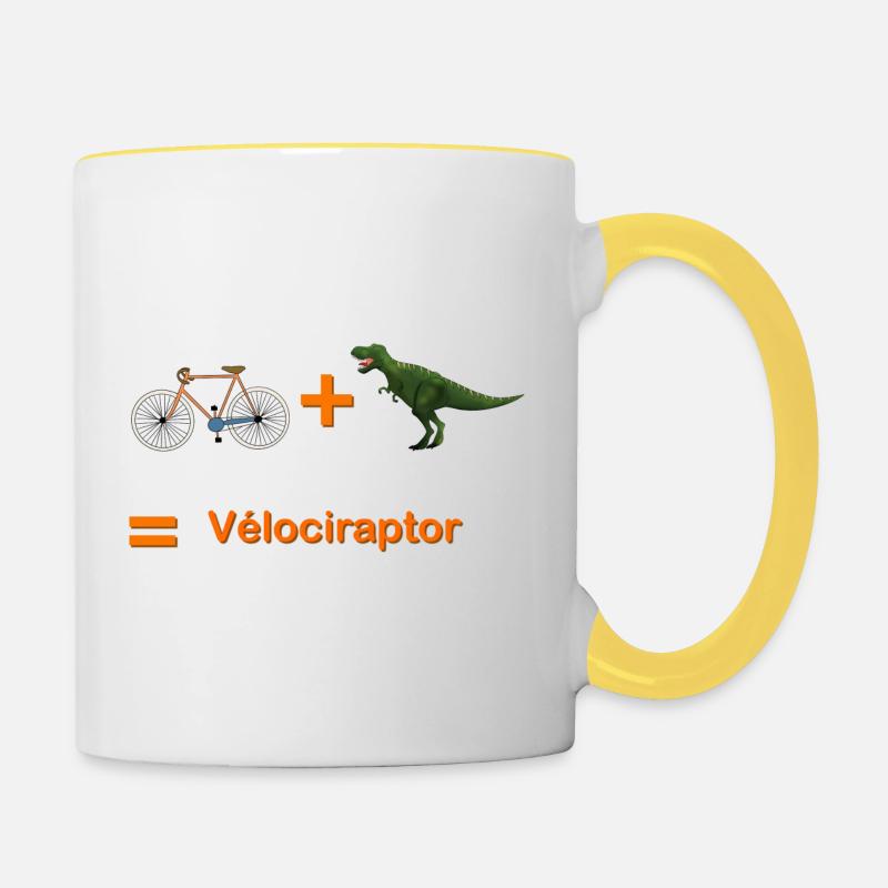 Velociraptor - Contrasting Mug - white/yellow