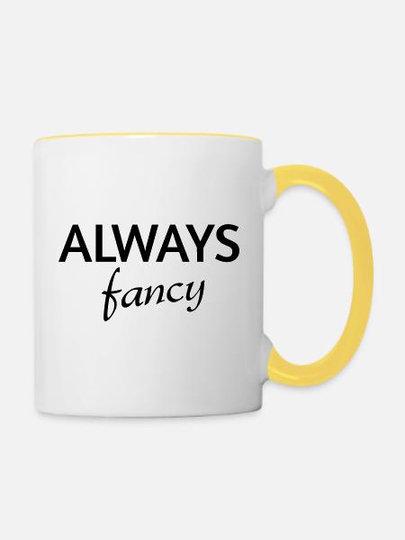 Always fancy - Tasse zweifarbig - Weiß/Gelb