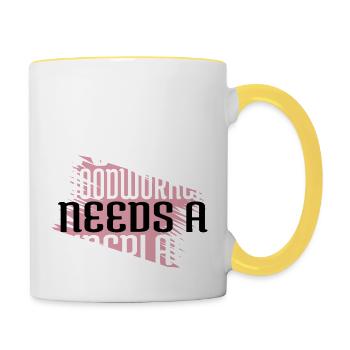 Sexy Carpenter Tshirts Carpenter Plumber - Contrasting Mug - white/yellow - Right