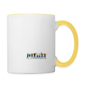 Lustige Sprüche Arbeit Witzige Geschenke Schicht - Tasse zweifarbig - Weiß/Gelb - Rechts