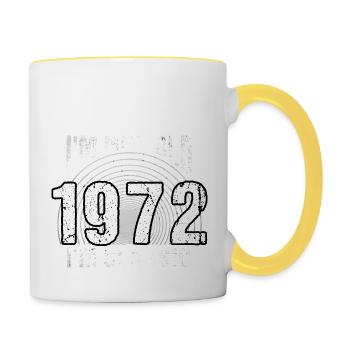 Vintage 1972 Retro 52 Years Old - I'm Not Old, - Contrasting Mug - white/yellow - Right