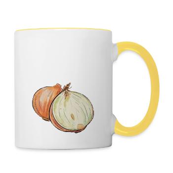 Zwiebel - Tasse zweifarbig - Weiß/Gelb - Rechts