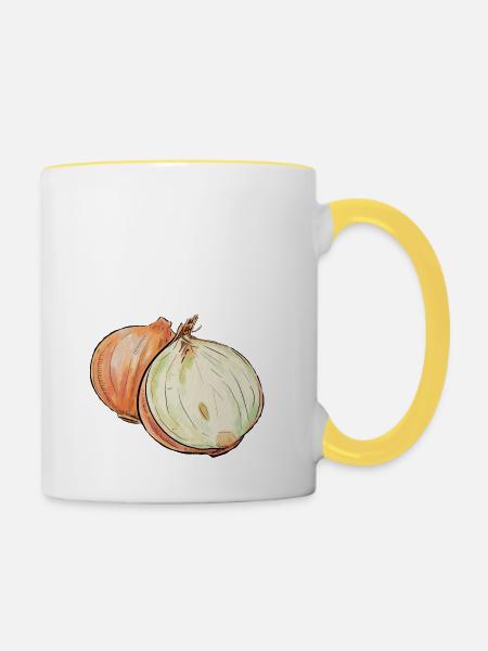 Zwiebel - Tasse zweifarbig - Weiß/Gelb