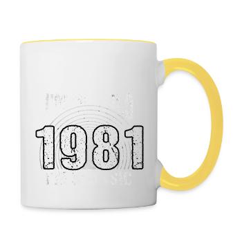 I'm Not Old, I'm Classic , Vintage 1981 Retro 43 - Contrasting Mug - white/yellow - Right