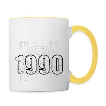 I'm Not Old, I'm Classic , Vintage 1990 Retro 34 - Contrasting Mug - white/yellow - Right