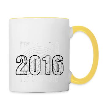 Vintage 2016 Retro 8 Years Old - I'm Not Old, I'm - Contrasting Mug - white/yellow - Right