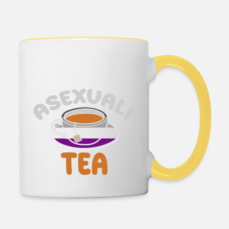 AsexuStyle: Asexuali-tea - Contrasting Mug - white/yellow