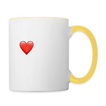 I love Schifoan - Tasse zweifarbig - Weiß/Gelb - Rechts