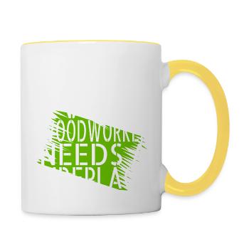 Quote Arboriculture Sabrina Carpenter Tshirts - Contrasting Mug - white/yellow - Right