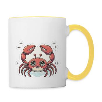 Krabbenliebhaber - Tasse zweifarbig - Weiß/Gelb - Rechts