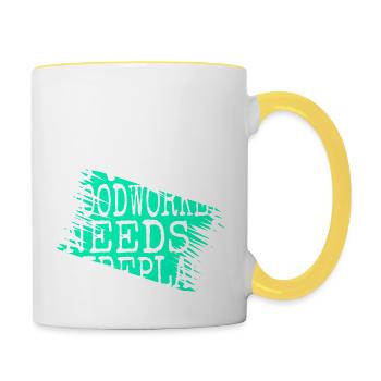 carpenter tshirts - Tasse zweifarbig - Weiß/Gelb - Rechts