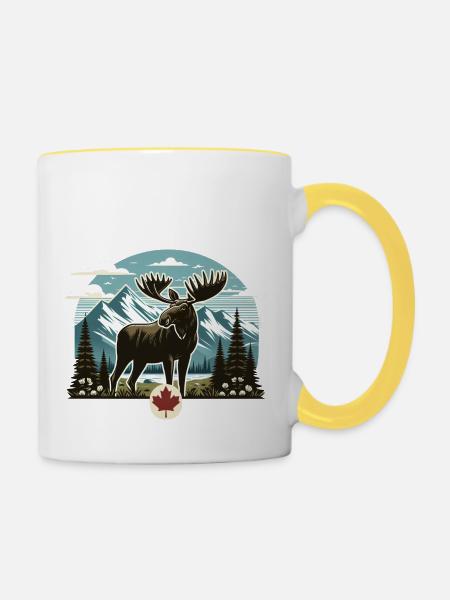 Kanada 18 - Tasse zweifarbig - Weiß/Gelb