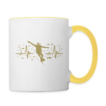 Heartbeat Diver Diving - Diver Diving - Contrasting Mug - white/yellow - Right