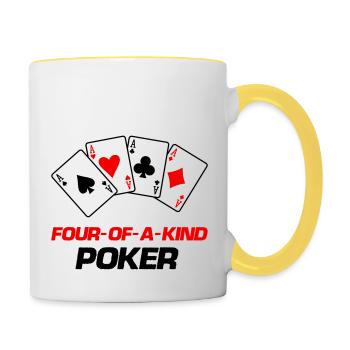 poker four of a kind - Contrasting Mug - white/yellow - Right