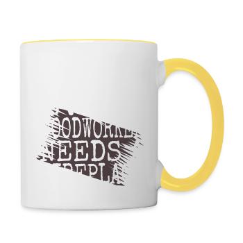 John Carpenter T-shirts cadeau d’anniversaire idée outils - Mug contrasté - blanc/jaune - Droite