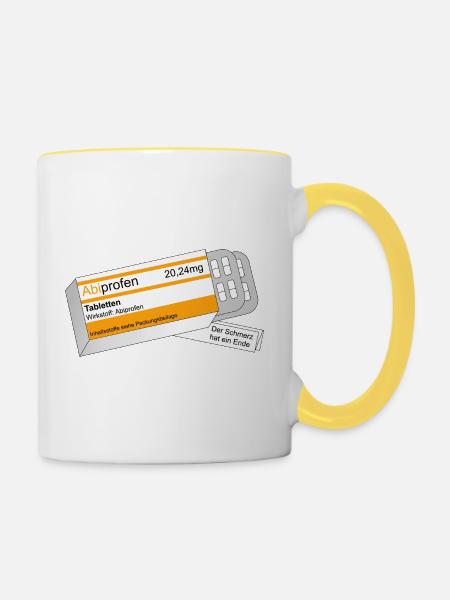Abi2024 - Tasse zweifarbig - Weiß/Gelb