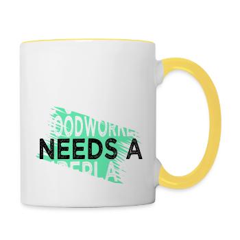 Job Fun Sexy Carpenter Tshirts - Contrasting Mug - white/yellow - Right