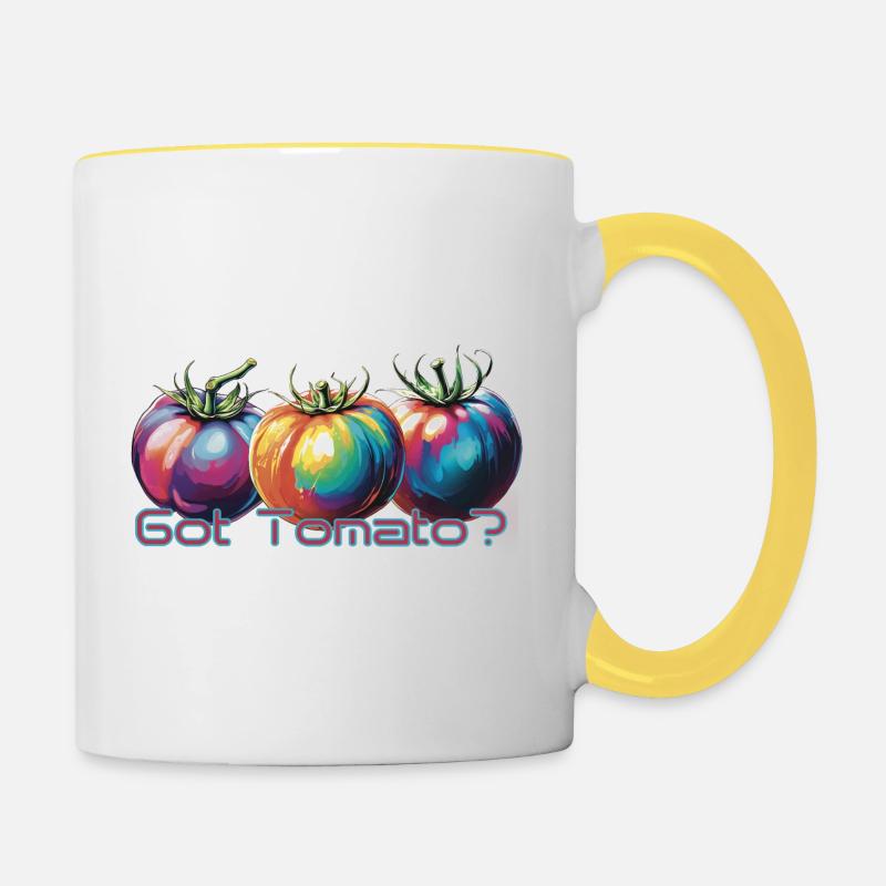 J’ai de la tomate - Mug contrasté - blanc/jaune