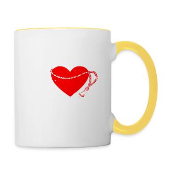 ICH LIEBE COWBOYS WEISSES DESIGN - Tasse zweifarbig - Weiß/Gelb - Rechts