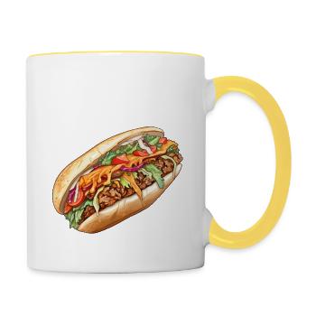 Döner Kebap - Mug contrasté - blanc/jaune - Droite