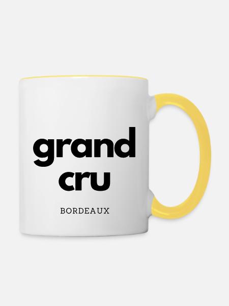 grand cru bordeaux - Tasse zweifarbig - Weiß/Gelb