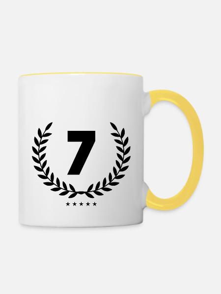 kranz 7 - Tasse zweifarbig - Weiß/Gelb