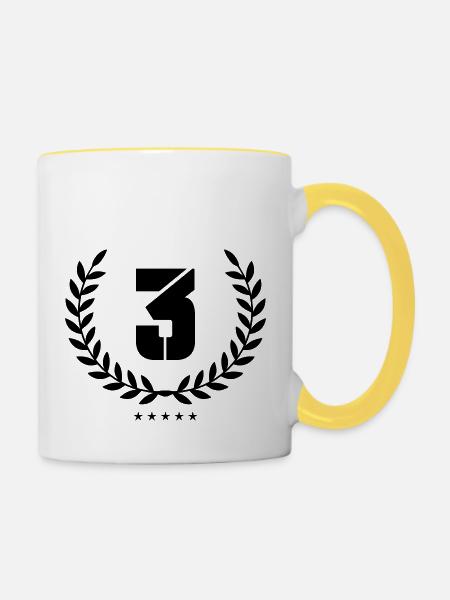 kranz 3 - Tasse zweifarbig - Weiß/Gelb