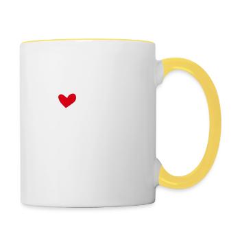 "I LOVE YOU" - Funny Quotes Couples 06 - Contrasting Mug - white/yellow - Right